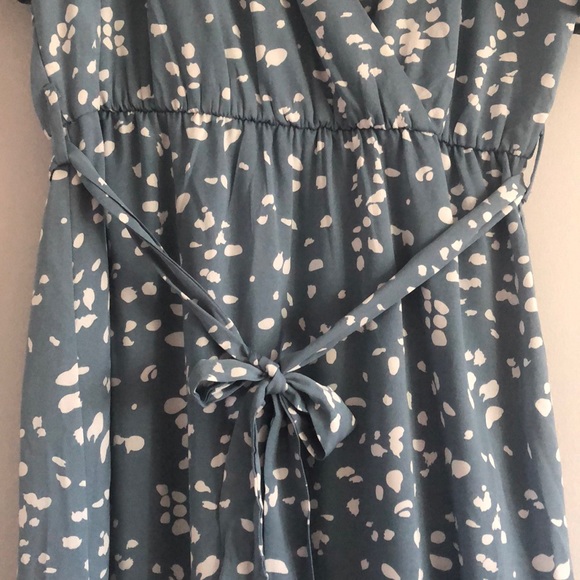 NWT Dusty Blue Faux Wrap Dress - Picture 5 of 7